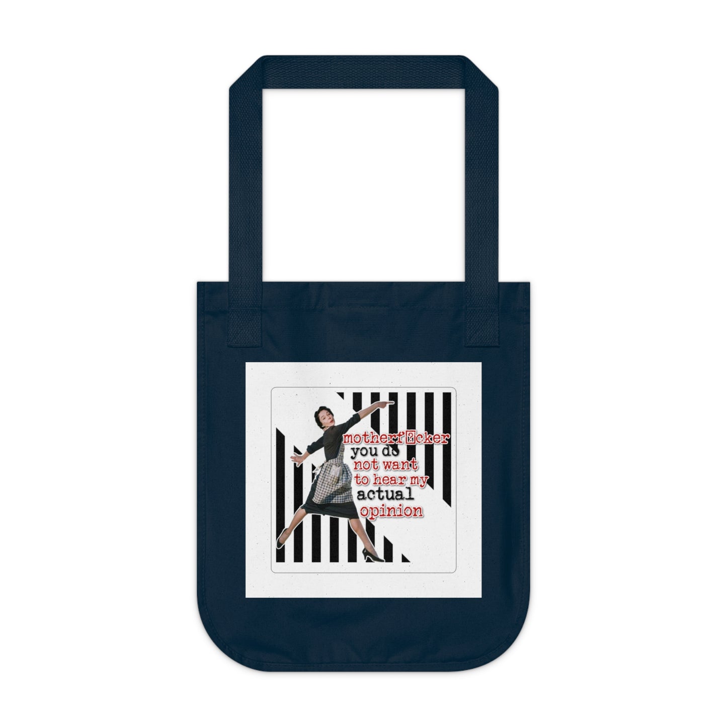 'my ACTUAL opinion' - Vintage-Inspired Organic Canvas Tote Bag