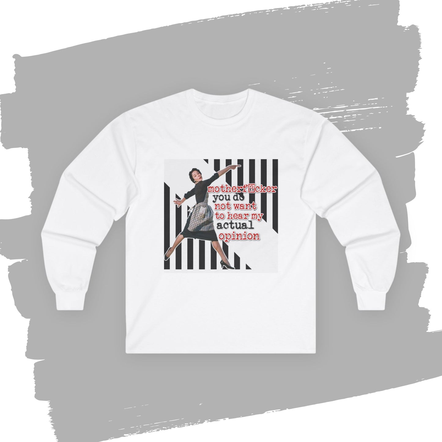 'my ACTUAL opinion' - Funny Retro Long Sleeve Tee -