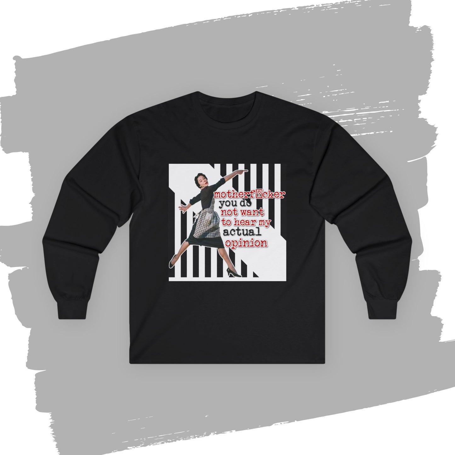 'my ACTUAL opinion' - Funny Retro Long Sleeve Tee -