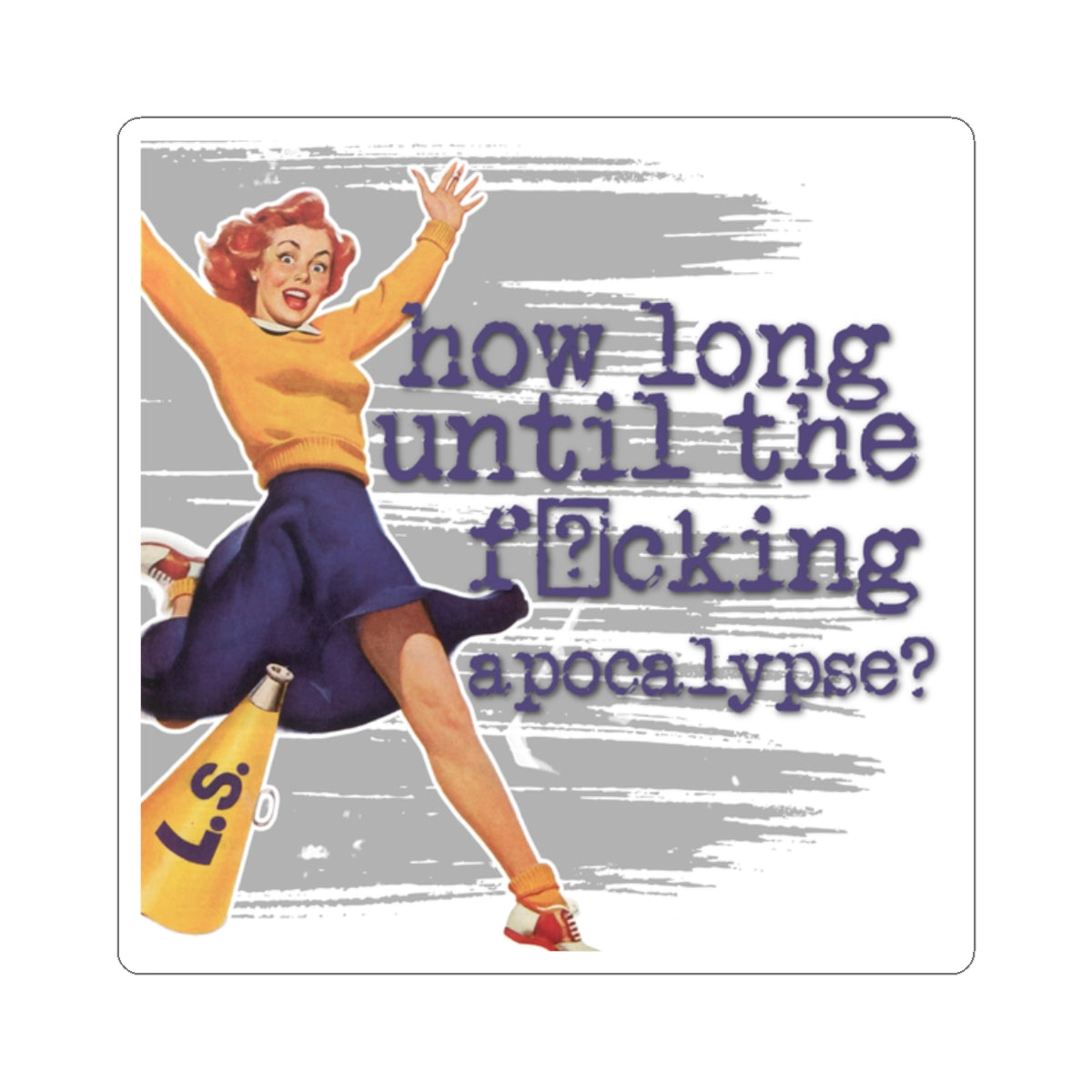 'How long?' - Vintage Vibe Kiss-Cut Stickers