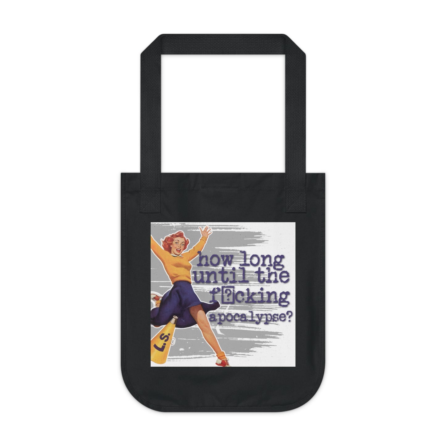 'How long' - Vintage-Inspired Organic Canvas Tote Bag