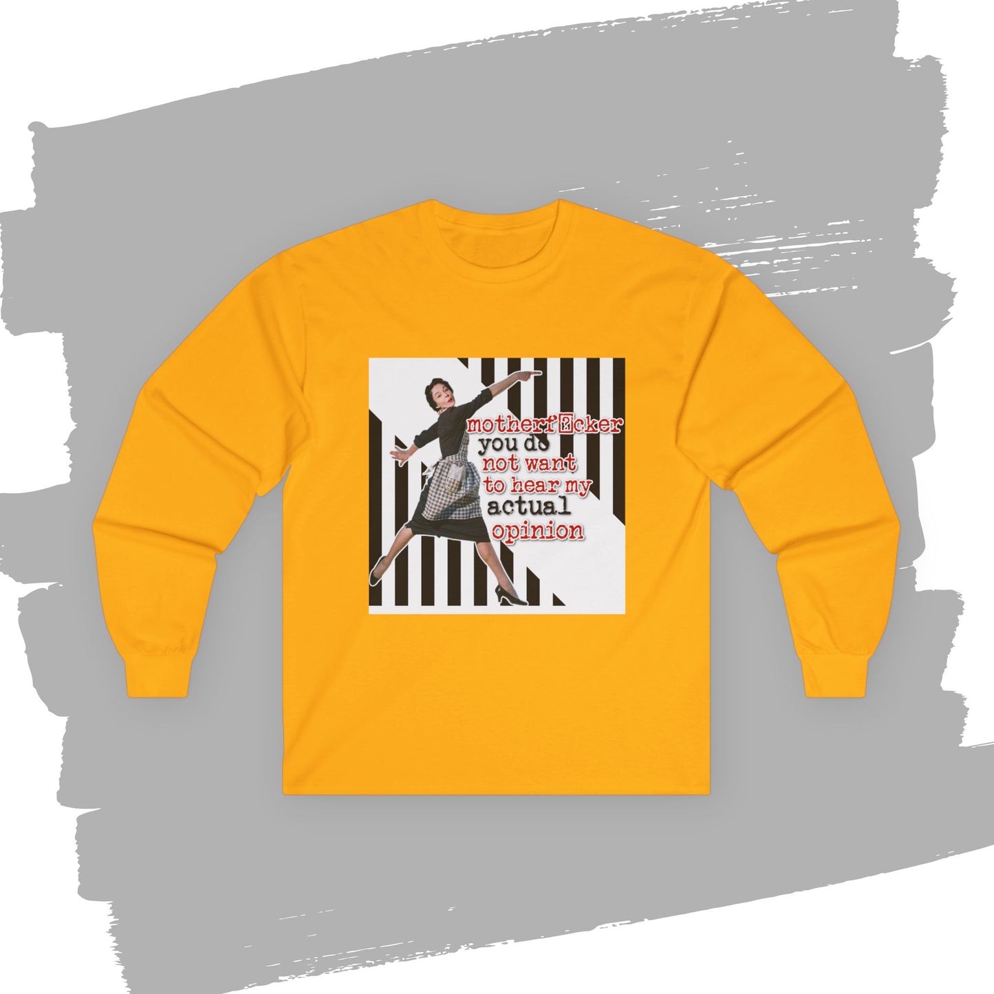 'my ACTUAL opinion' - Funny Retro Long Sleeve Tee -