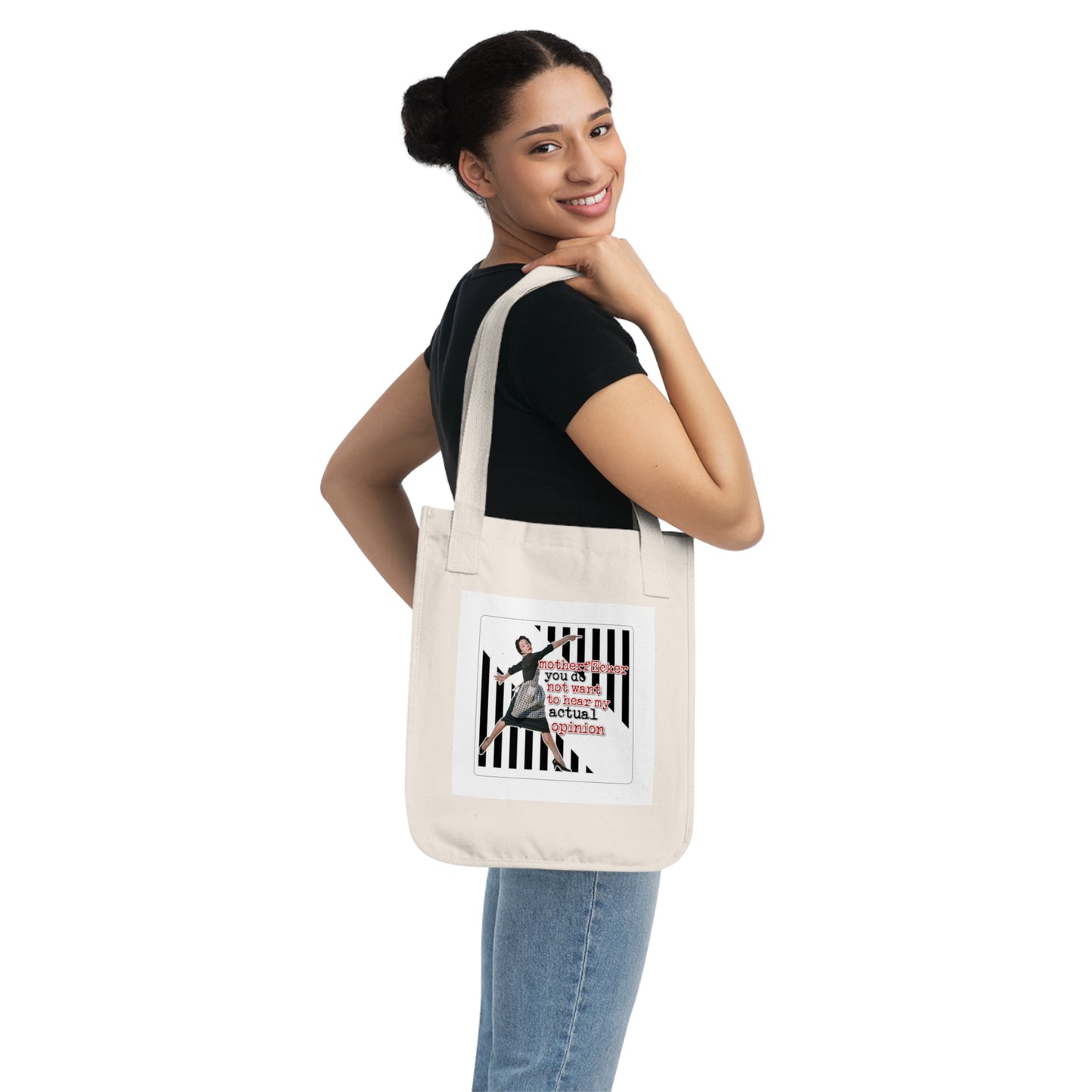'my ACTUAL opinion' - Vintage-Inspired Organic Canvas Tote Bag