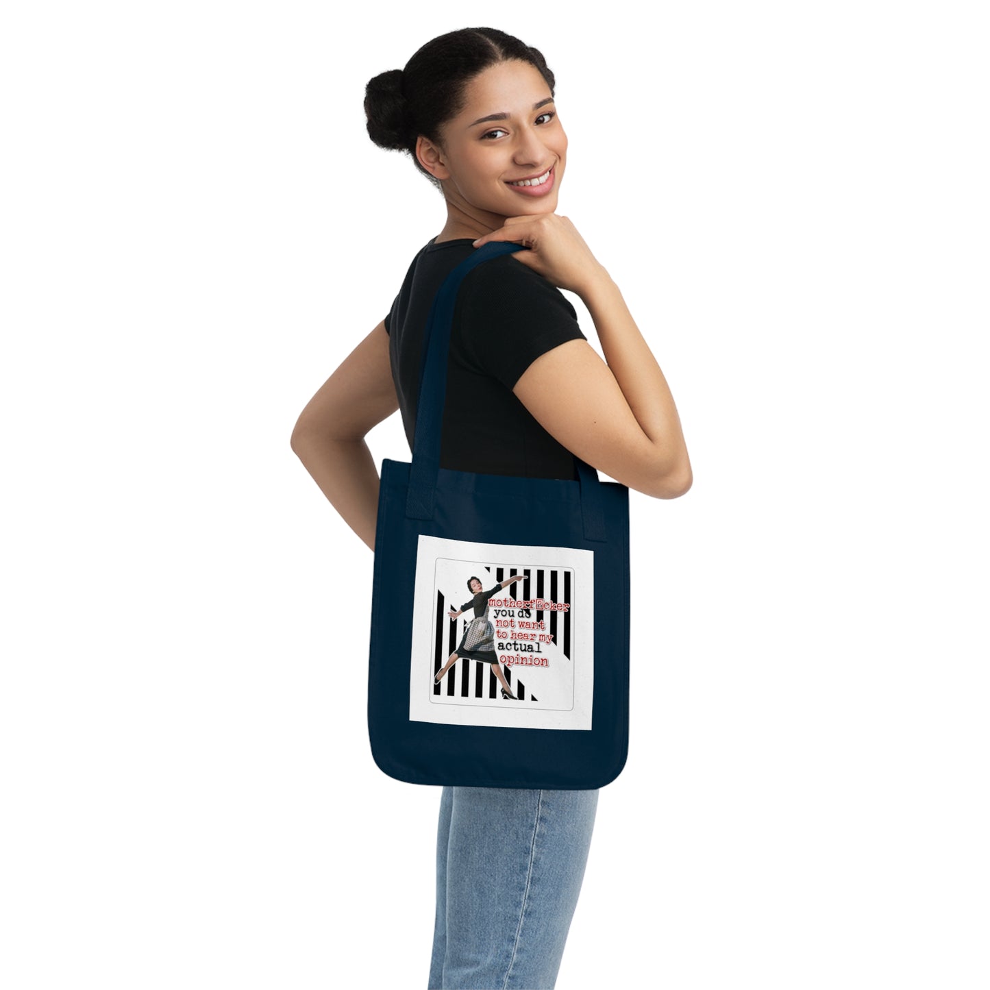 'my ACTUAL opinion' - Vintage-Inspired Organic Canvas Tote Bag