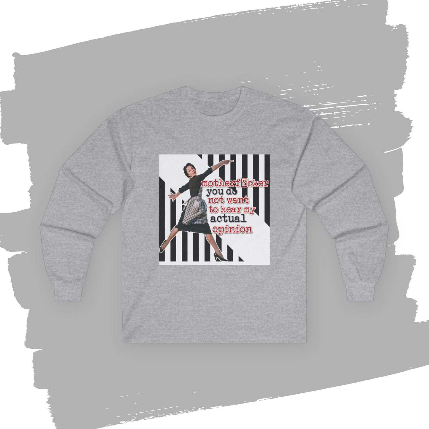 'my ACTUAL opinion' - Funny Retro Long Sleeve Tee -
