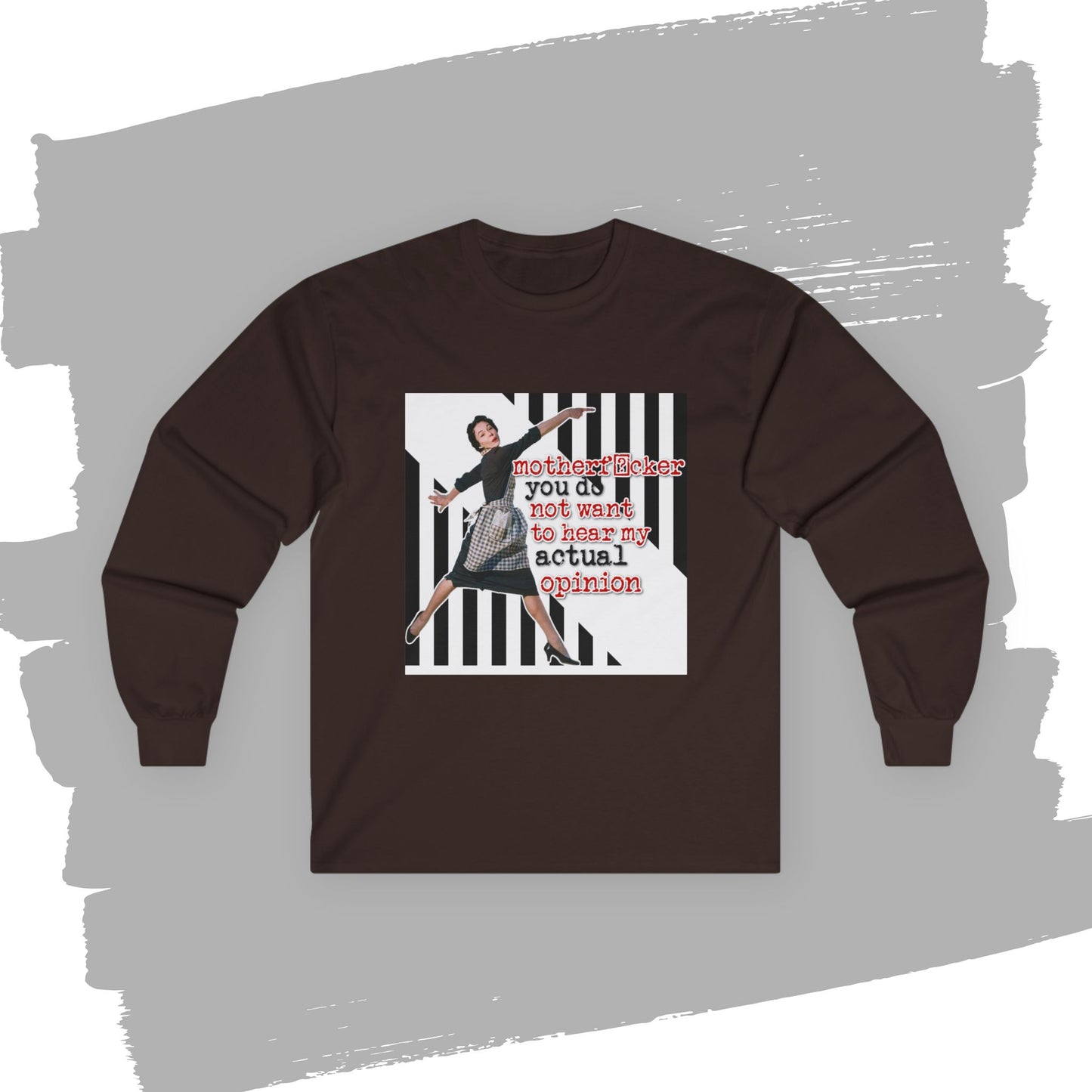'my ACTUAL opinion' - Funny Retro Long Sleeve Tee -