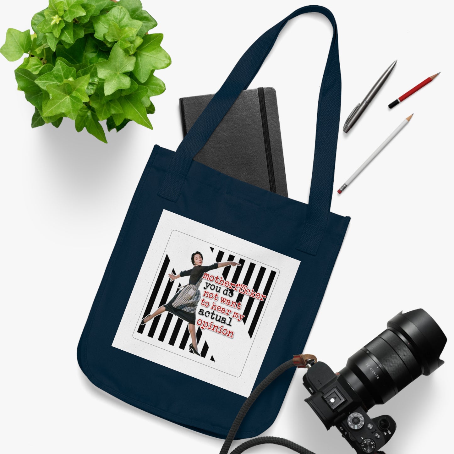 'my ACTUAL opinion' - Vintage-Inspired Organic Canvas Tote Bag