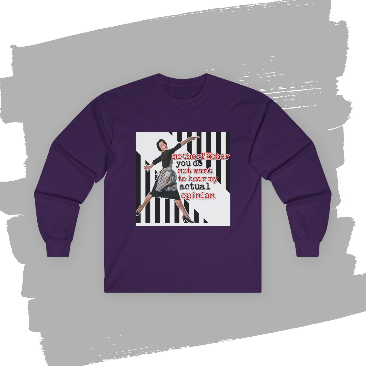 'my ACTUAL opinion' - Funny Retro Long Sleeve Tee -