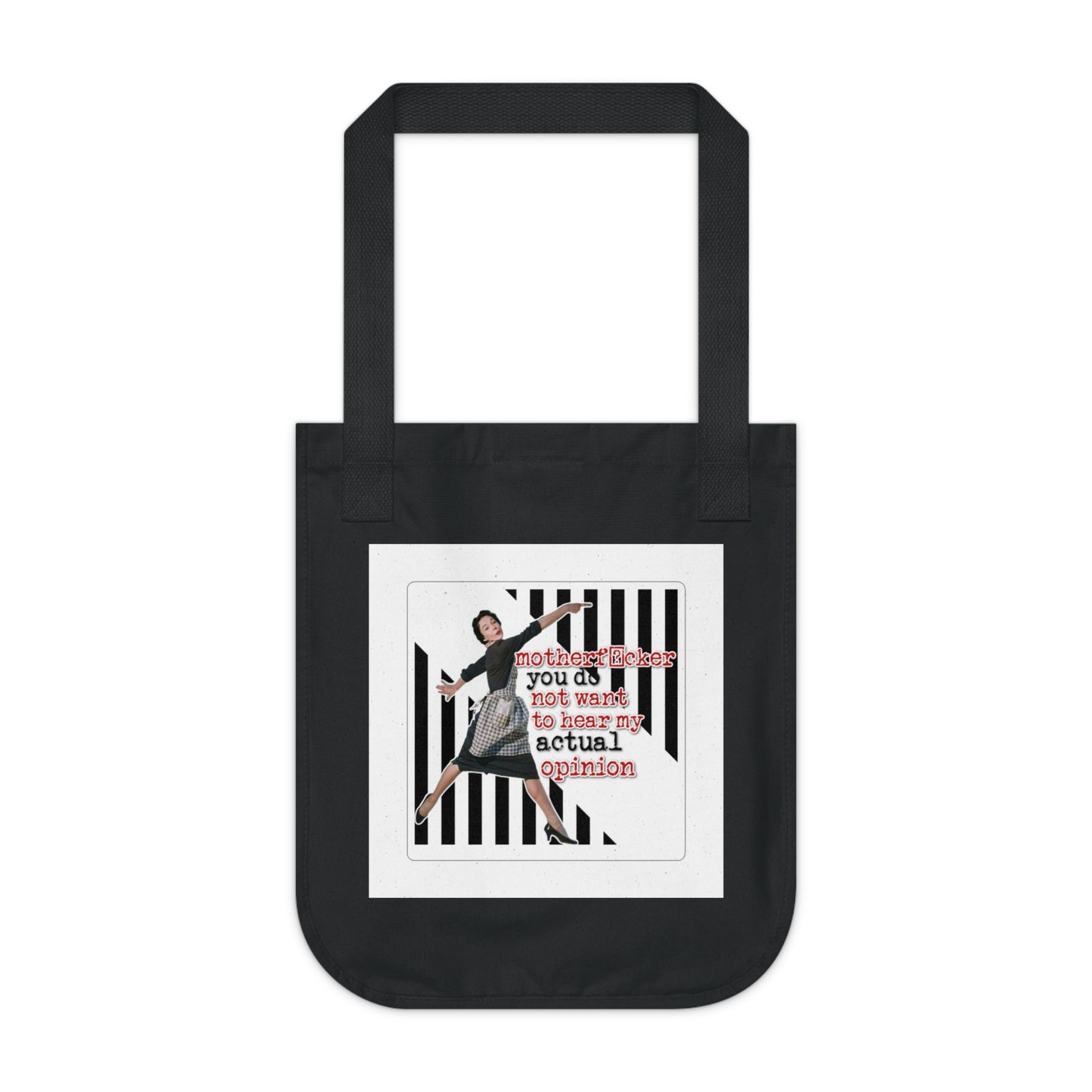 'my ACTUAL opinion' - Vintage-Inspired Organic Canvas Tote Bag