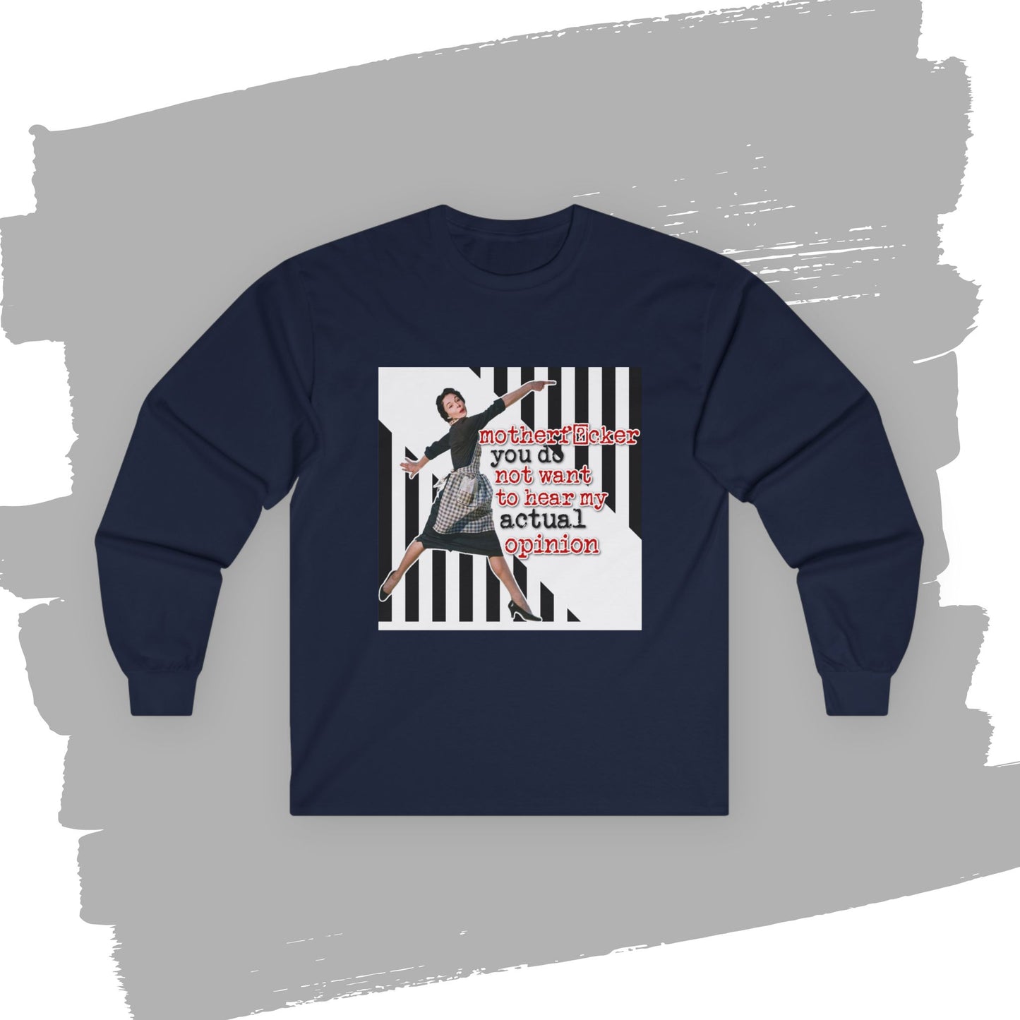 'my ACTUAL opinion' - Funny Retro Long Sleeve Tee -