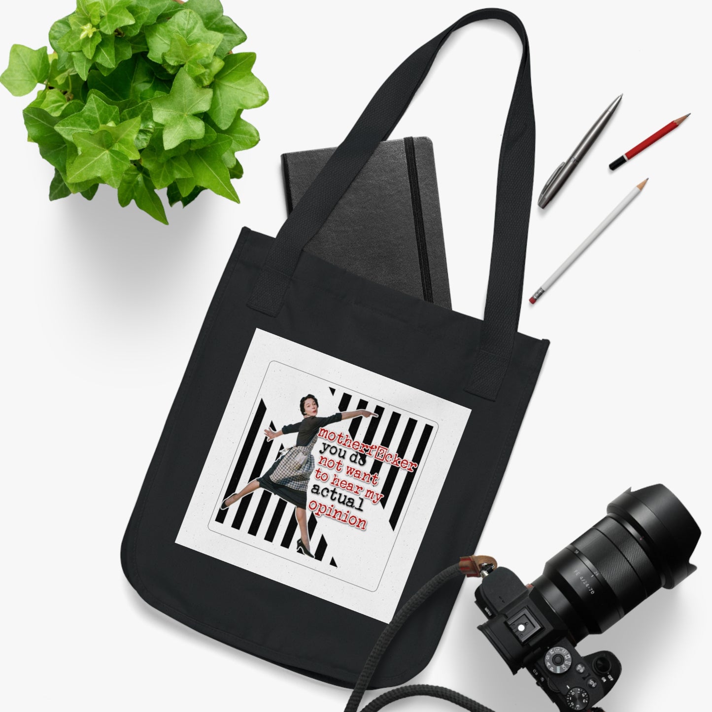 'my ACTUAL opinion' - Vintage-Inspired Organic Canvas Tote Bag