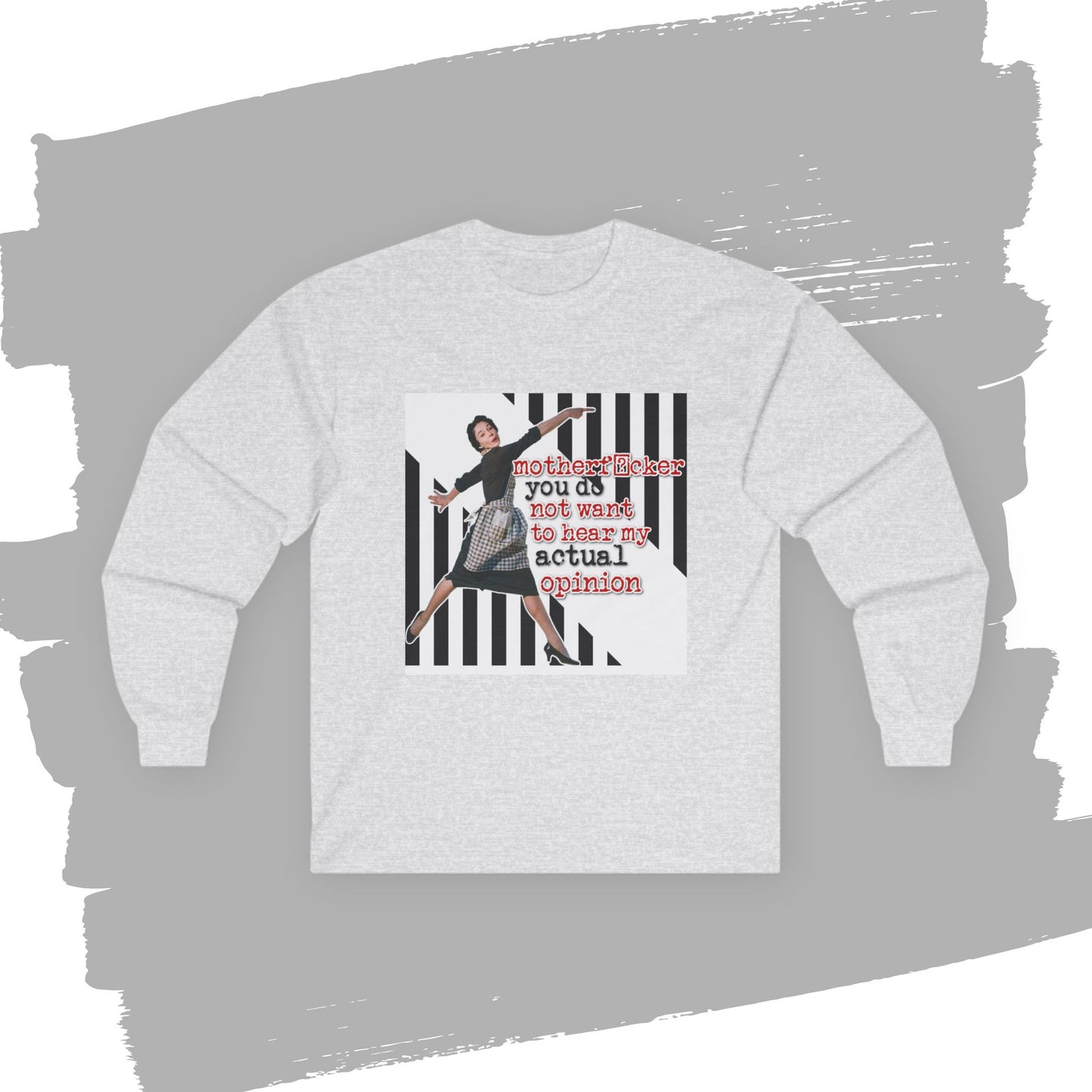 'my ACTUAL opinion' - Funny Retro Long Sleeve Tee -