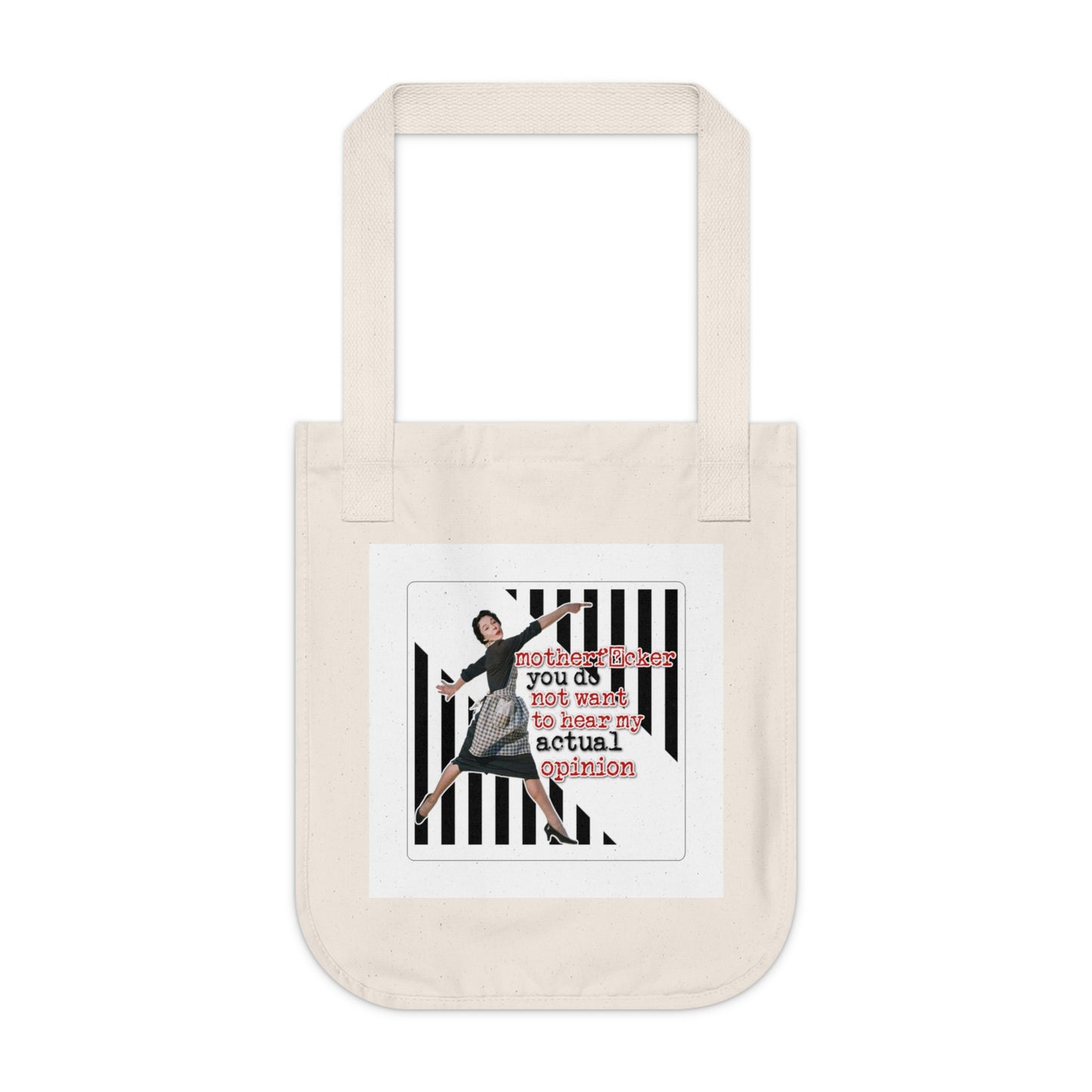 'my ACTUAL opinion' - Vintage-Inspired Organic Canvas Tote Bag