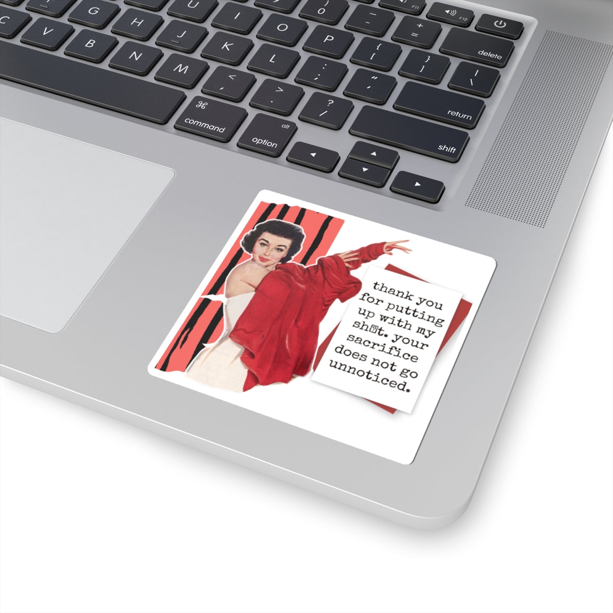 'THANK YOU for putting up' - Vintage Vibe Kiss-Cut Stickers