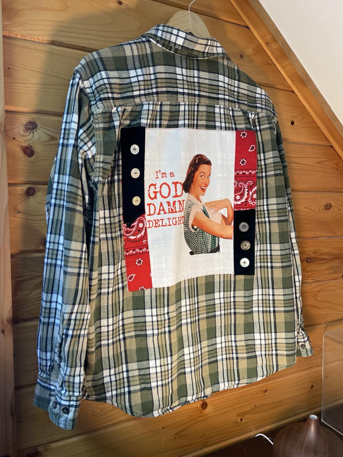 ☀️ “Goddamn Delight” Upcycled Flannel