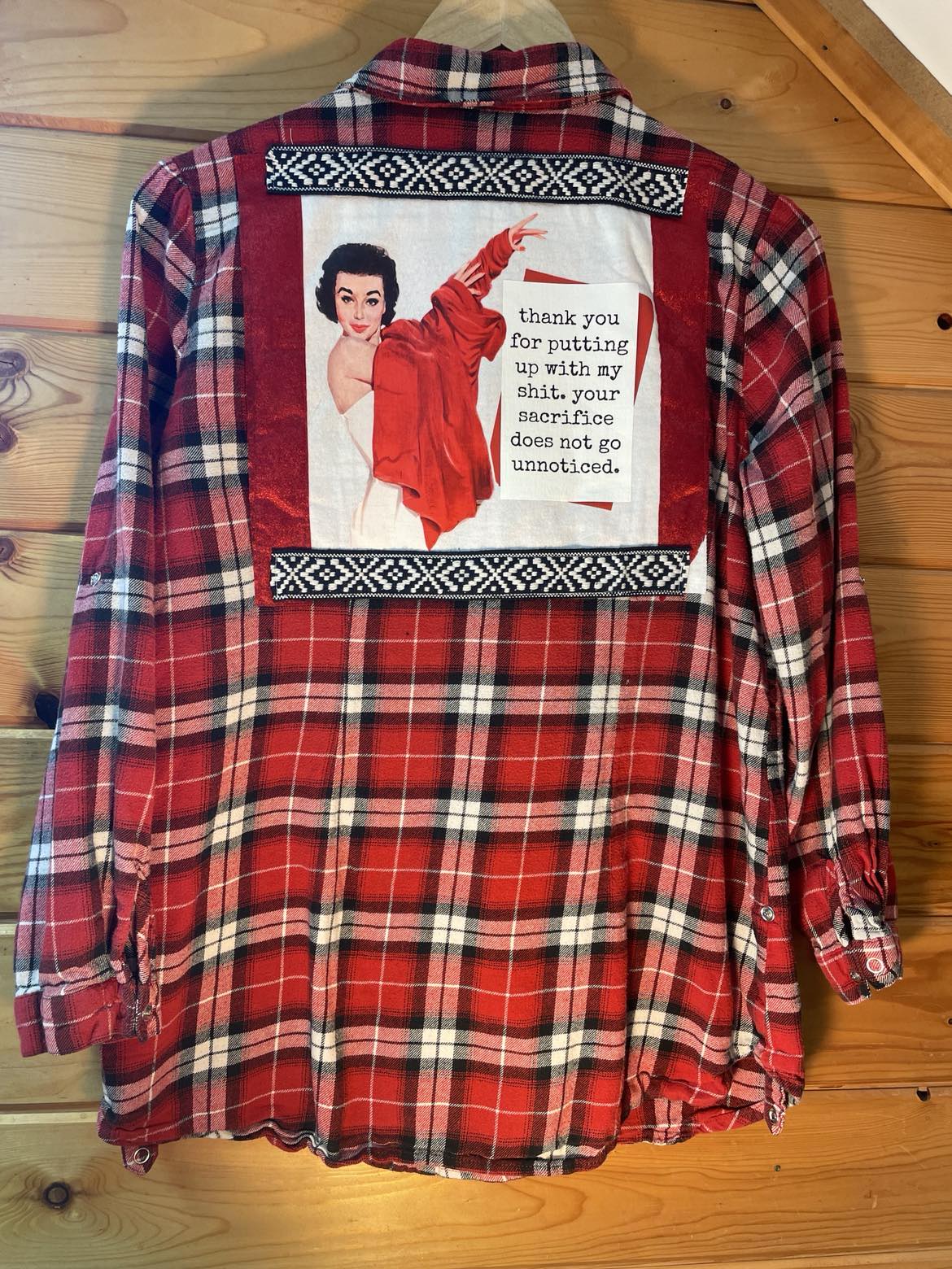 💋 “Thank You for Putting Up with My Sh*t” Upcycled Flannel