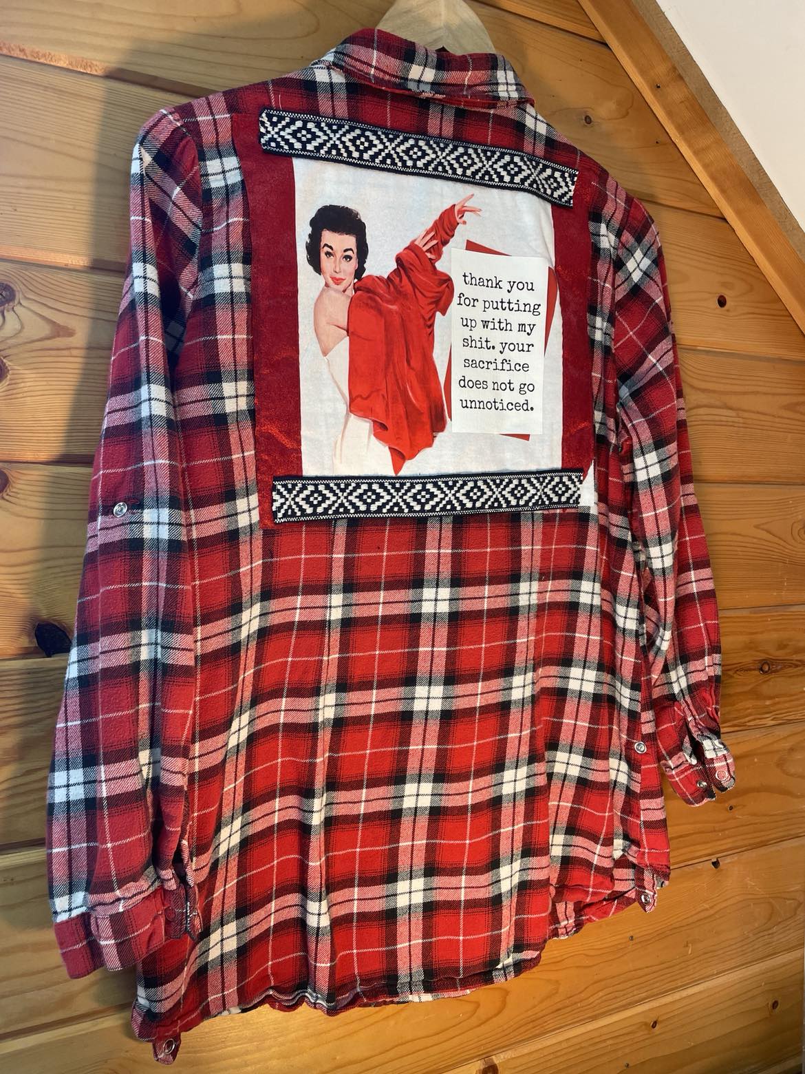 💋 “Thank You for Putting Up with My Sh*t” Upcycled Flannel