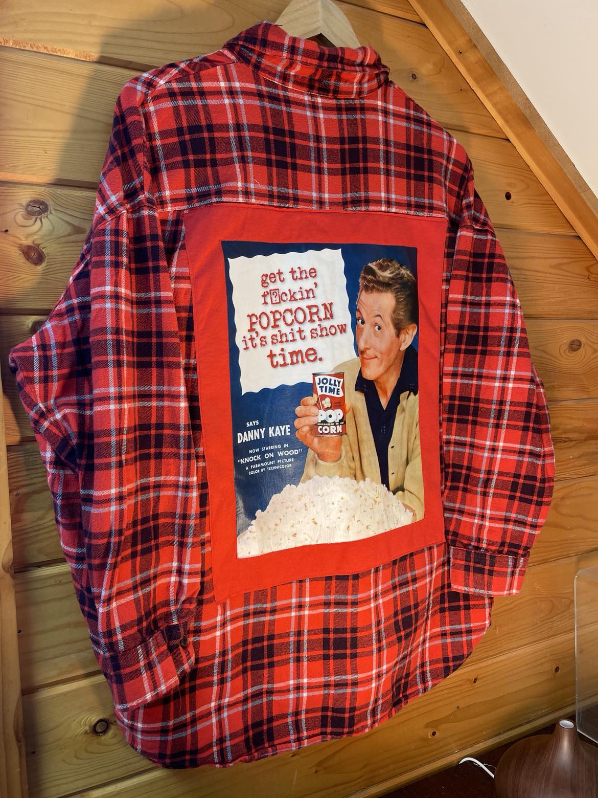 🍿 “Sh*t Show Time” Upcycled Flannel (One of a Kind)