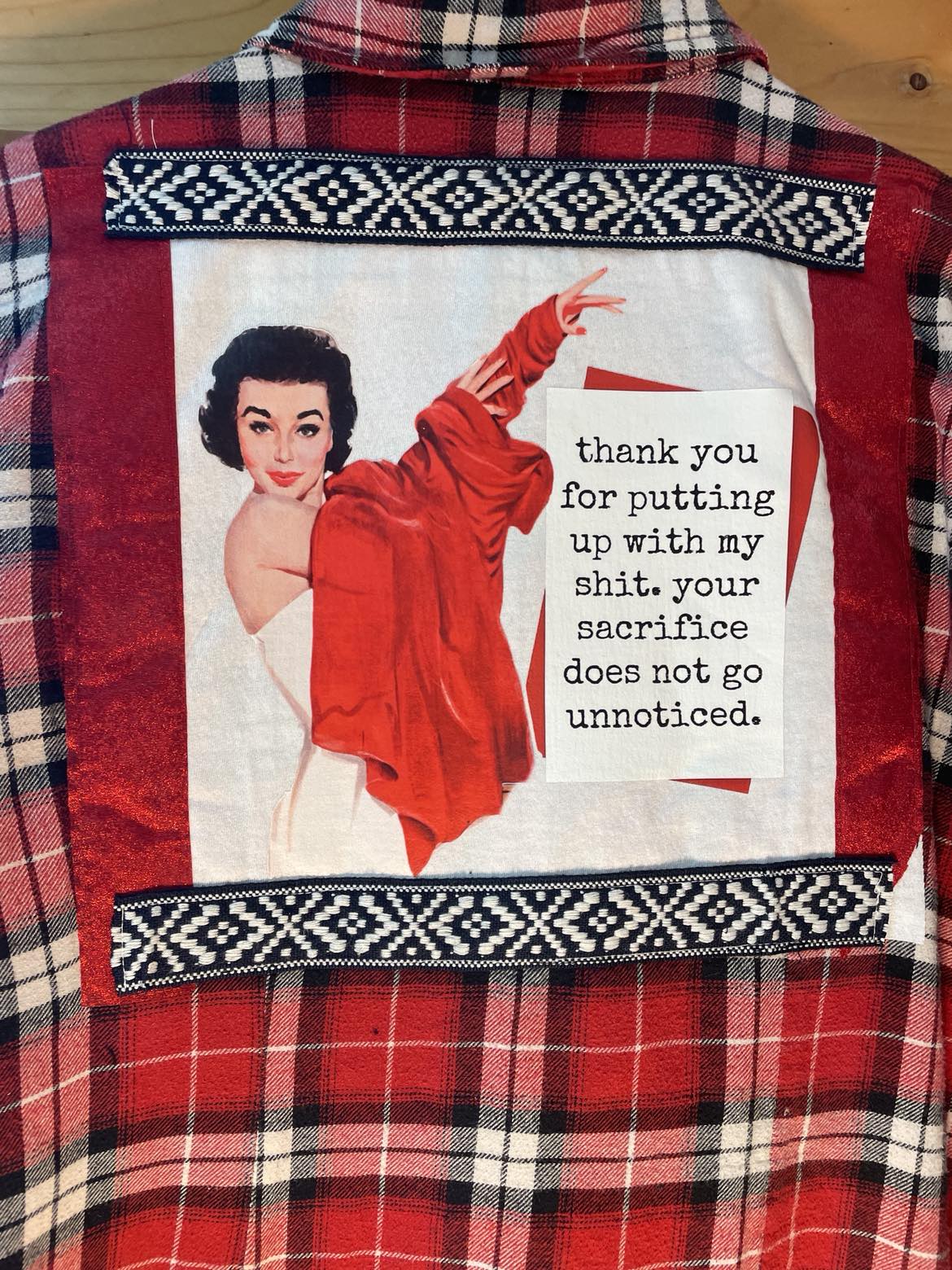 💋 “Thank You for Putting Up with My Sh*t” Upcycled Flannel