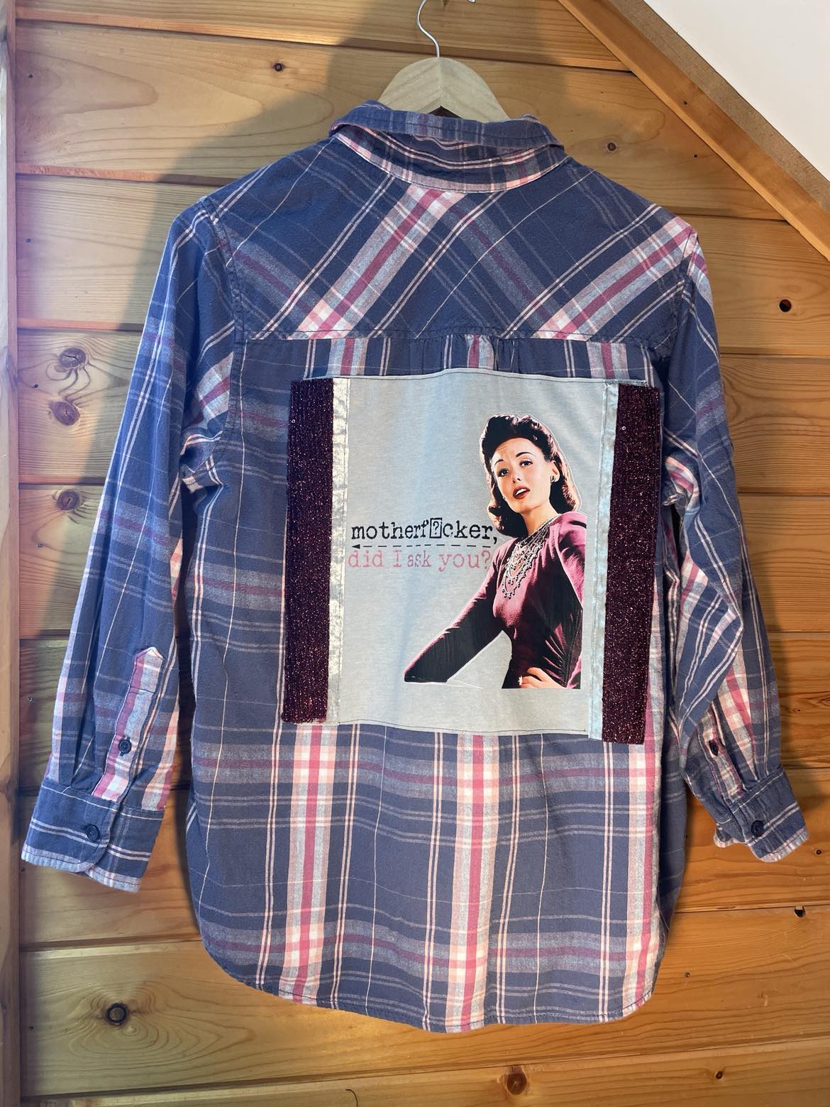💄 “Did I Ask You?” Upcycled Flannel (Aunt Jane’s Final Straw Edition)