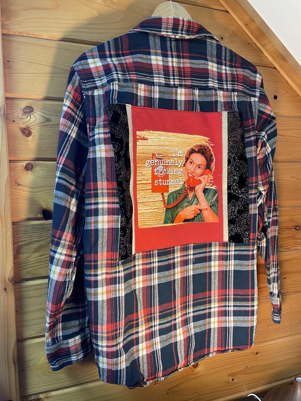 📞 “Genuinely F*cking Stunned (Again)” Upcycled Flannel