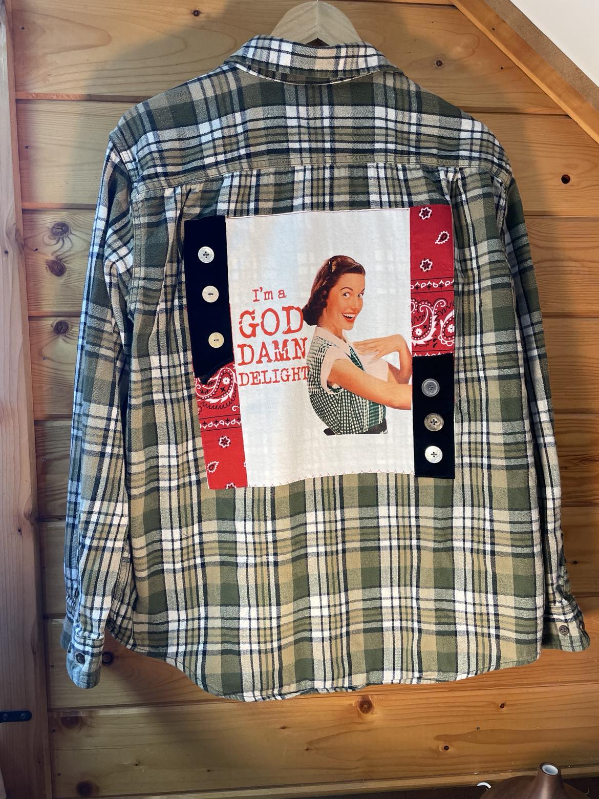 ☀️ “Goddamn Delight” Upcycled Flannel