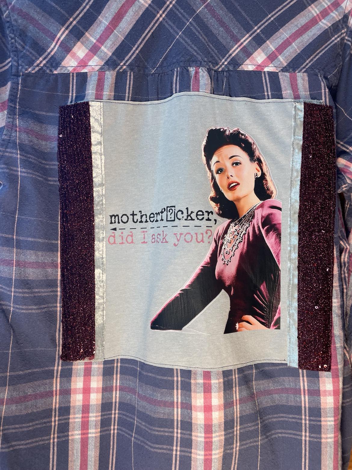 💄 “Did I Ask You?” Upcycled Flannel (Aunt Jane’s Final Straw Edition)