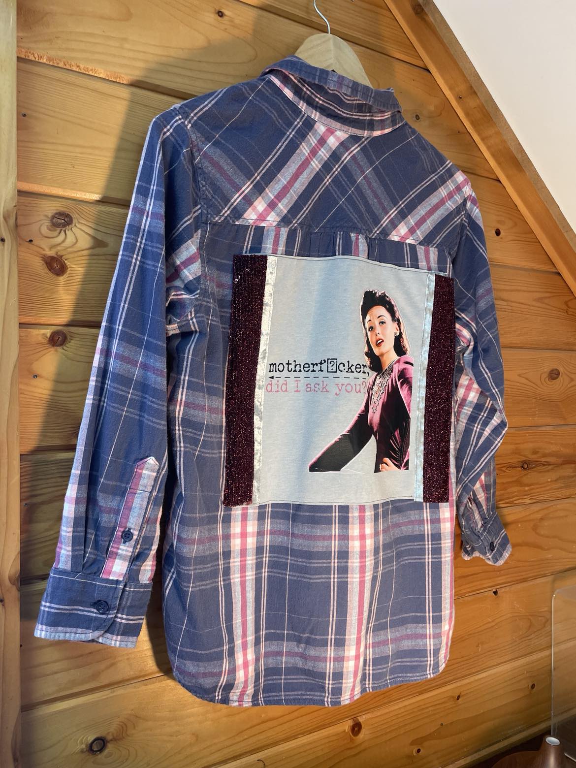 💄 “Did I Ask You?” Upcycled Flannel (Aunt Jane’s Final Straw Edition)