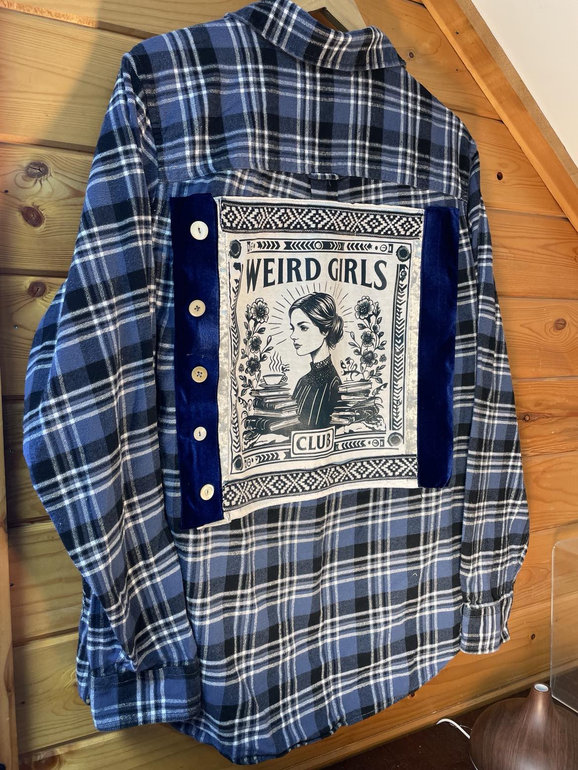 🌙 “Weird Girls Club” Upcycled Flannel (One of a Kind)