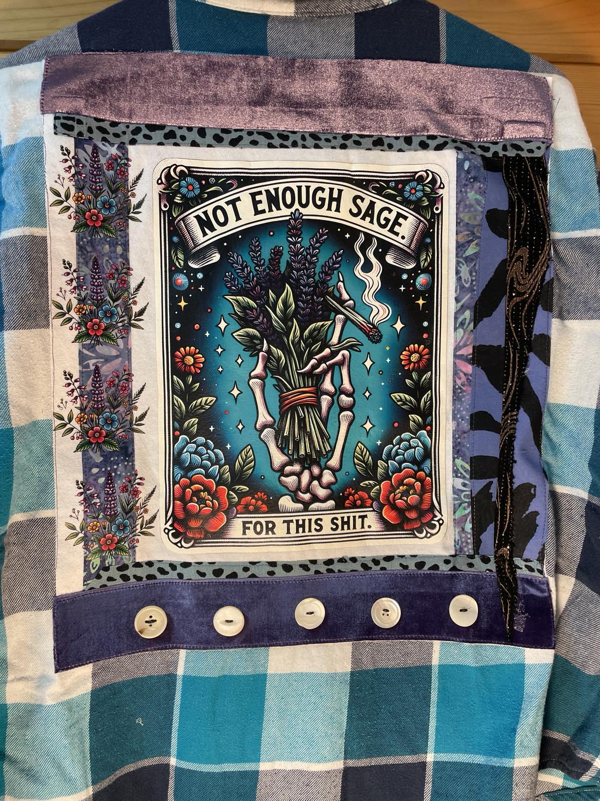 Lavender, Buttons, and No More Patience Flannel