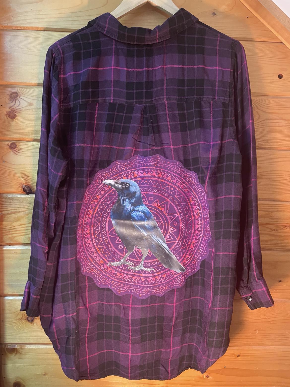 🖤 Witchy Sht & Raven Sass – Mandala Magic Flannel* 🔮
