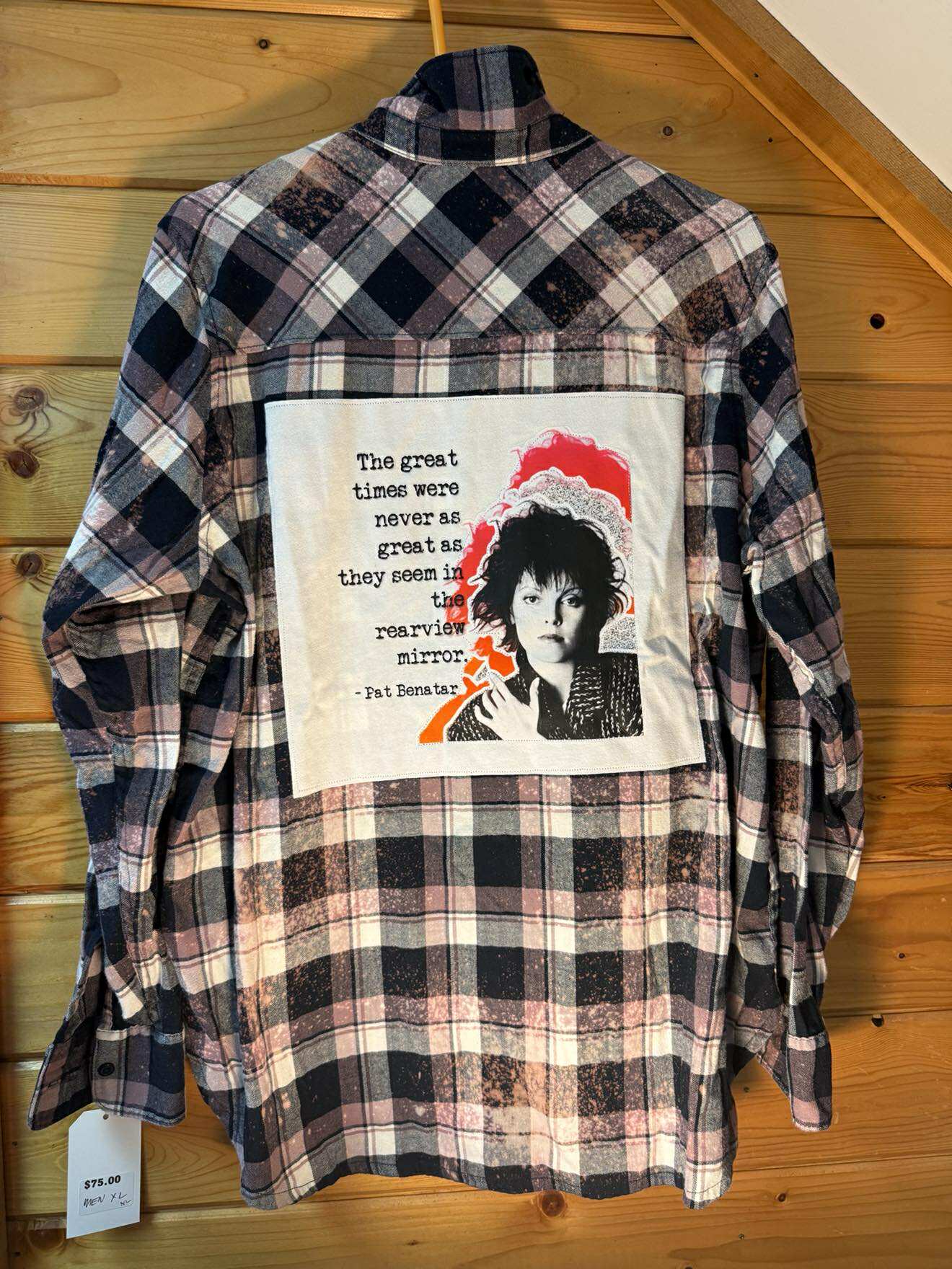 Pat Benatar “Rearview Mirror” pink black flannel