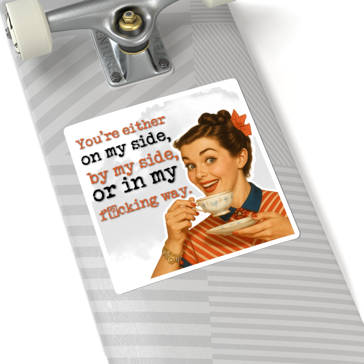 'on my side' - Vintage Vibe Kiss-Cut Stickers