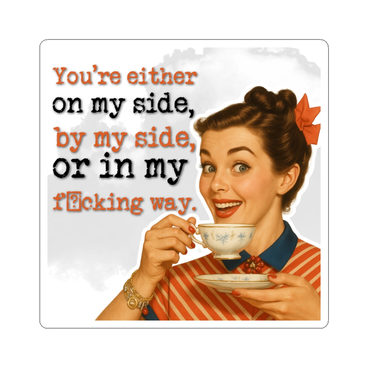 'on my side' - Vintage Vibe Kiss-Cut Stickers