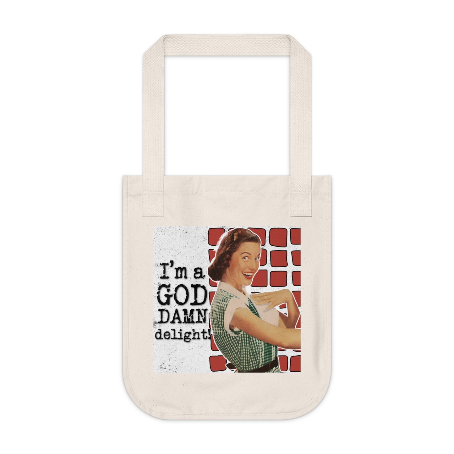 'GD delight' - Vintage-Inspired Organic Canvas Tote Bag