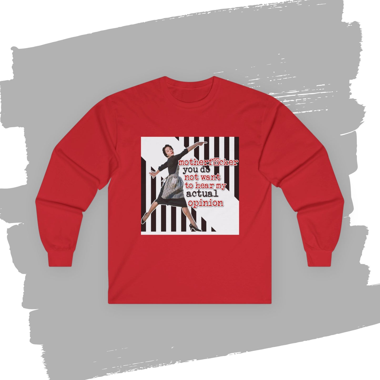 'my ACTUAL opinion' - Funny Retro Long Sleeve Tee -