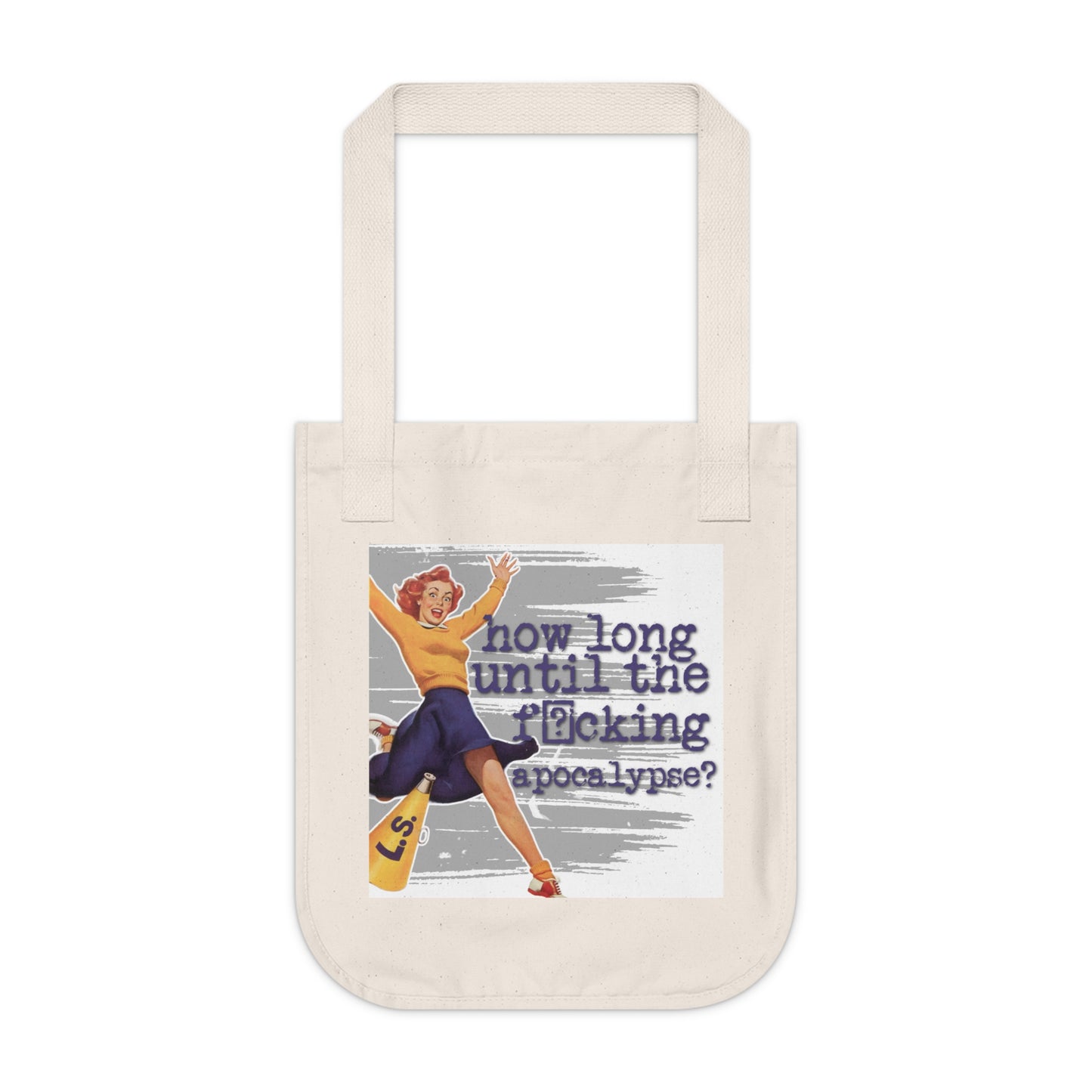 'How long' - Vintage-Inspired Organic Canvas Tote Bag