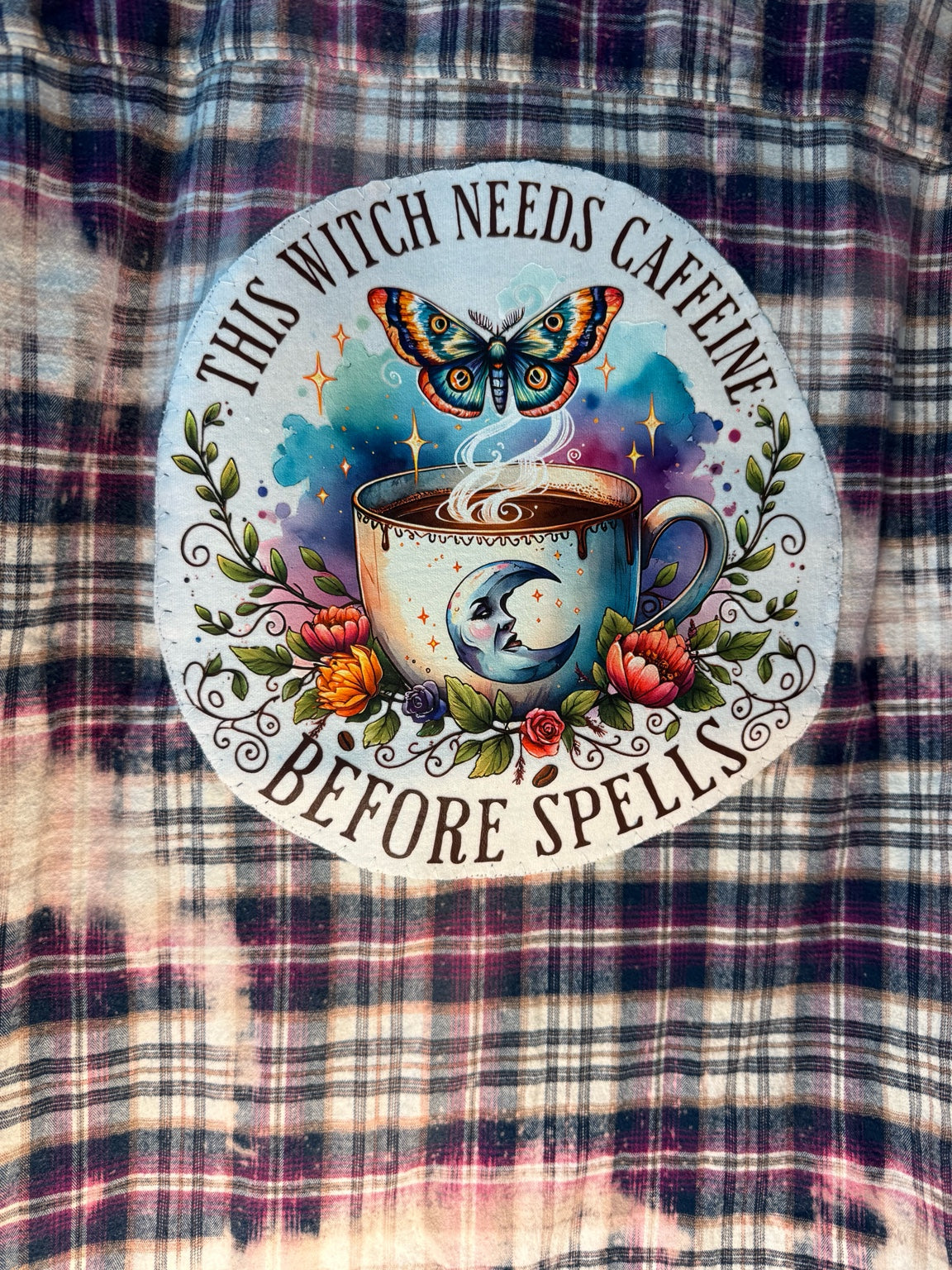 Witchy ‘Caffeine Before Spells’ Flannel