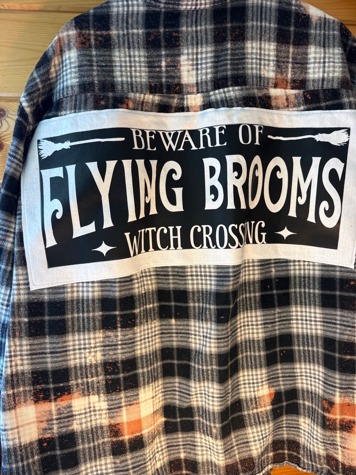 Beware of Flying Brooms Flannel