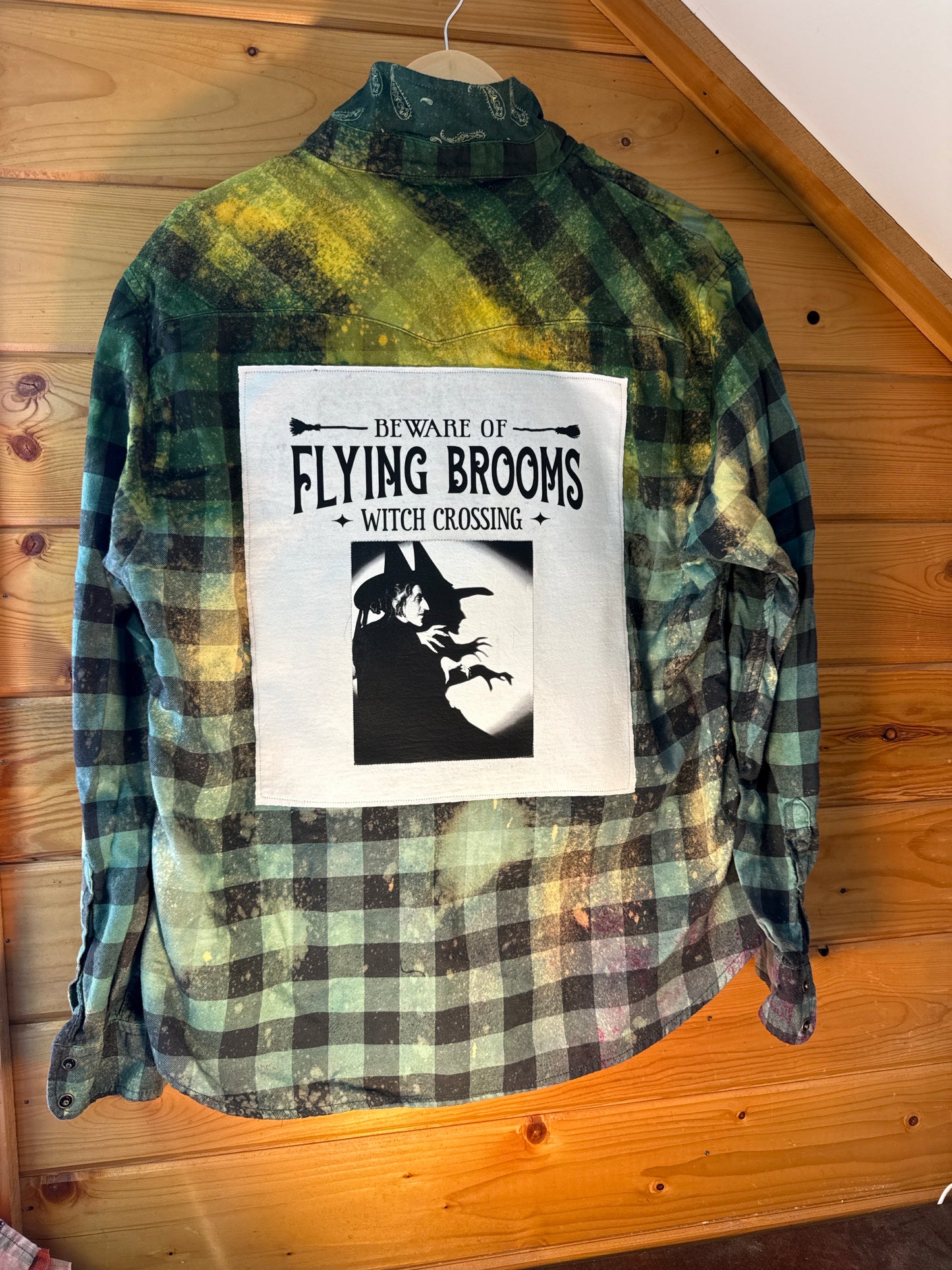 Flying Brooms ‘Witch Crossing’ Flannel