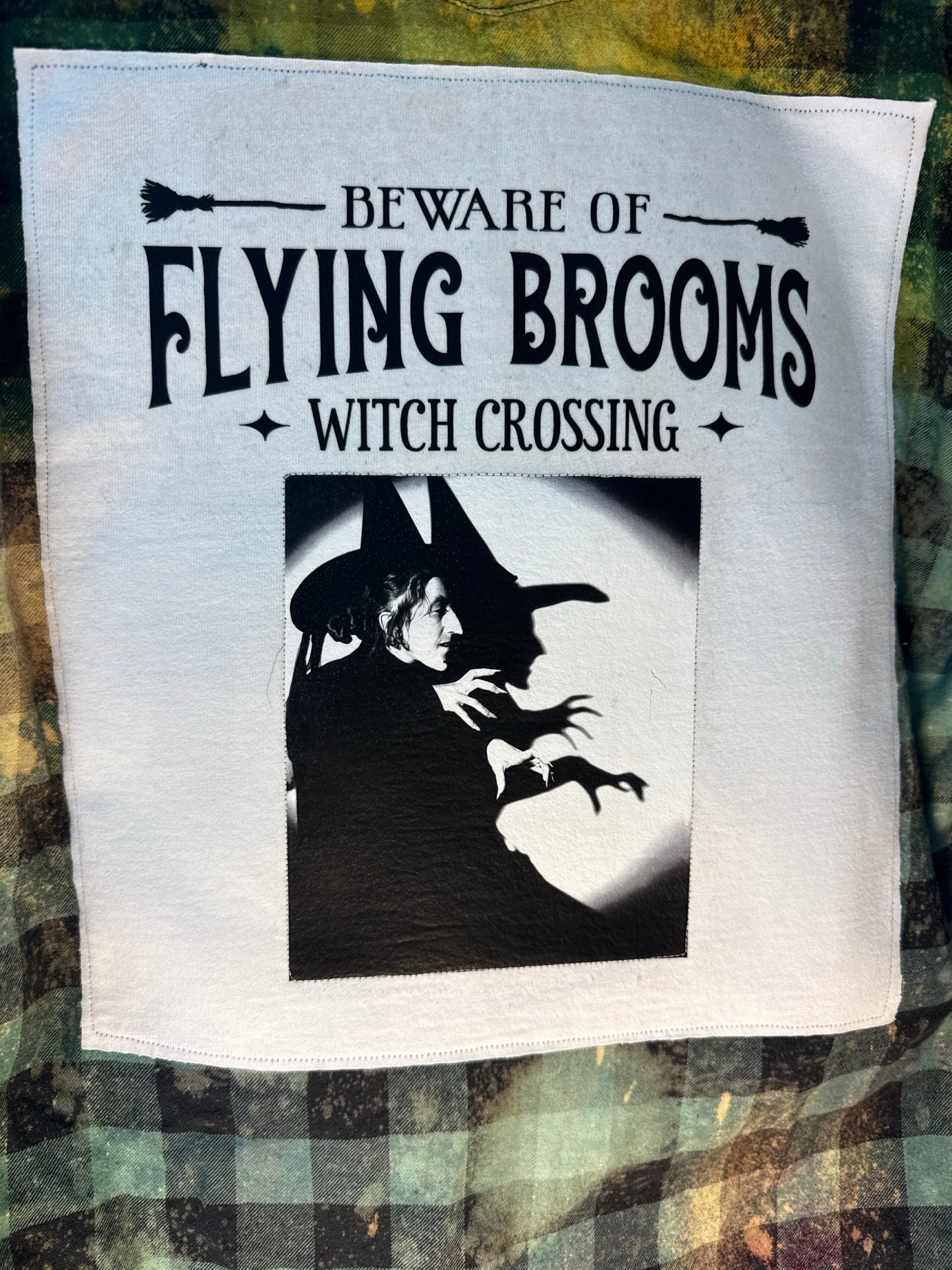 Flying Brooms ‘Witch Crossing’ Flannel