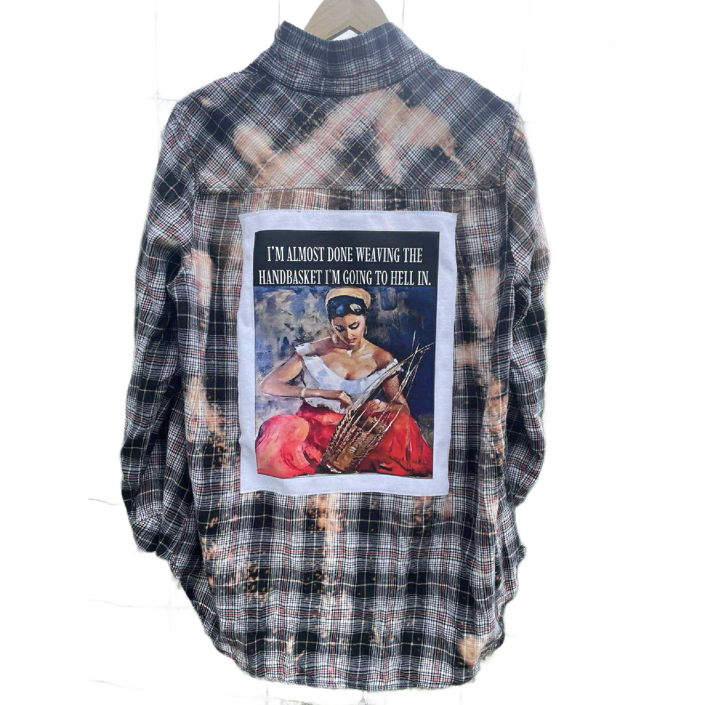 ‘Handbasket to Hell’ Flannel in Black plaid