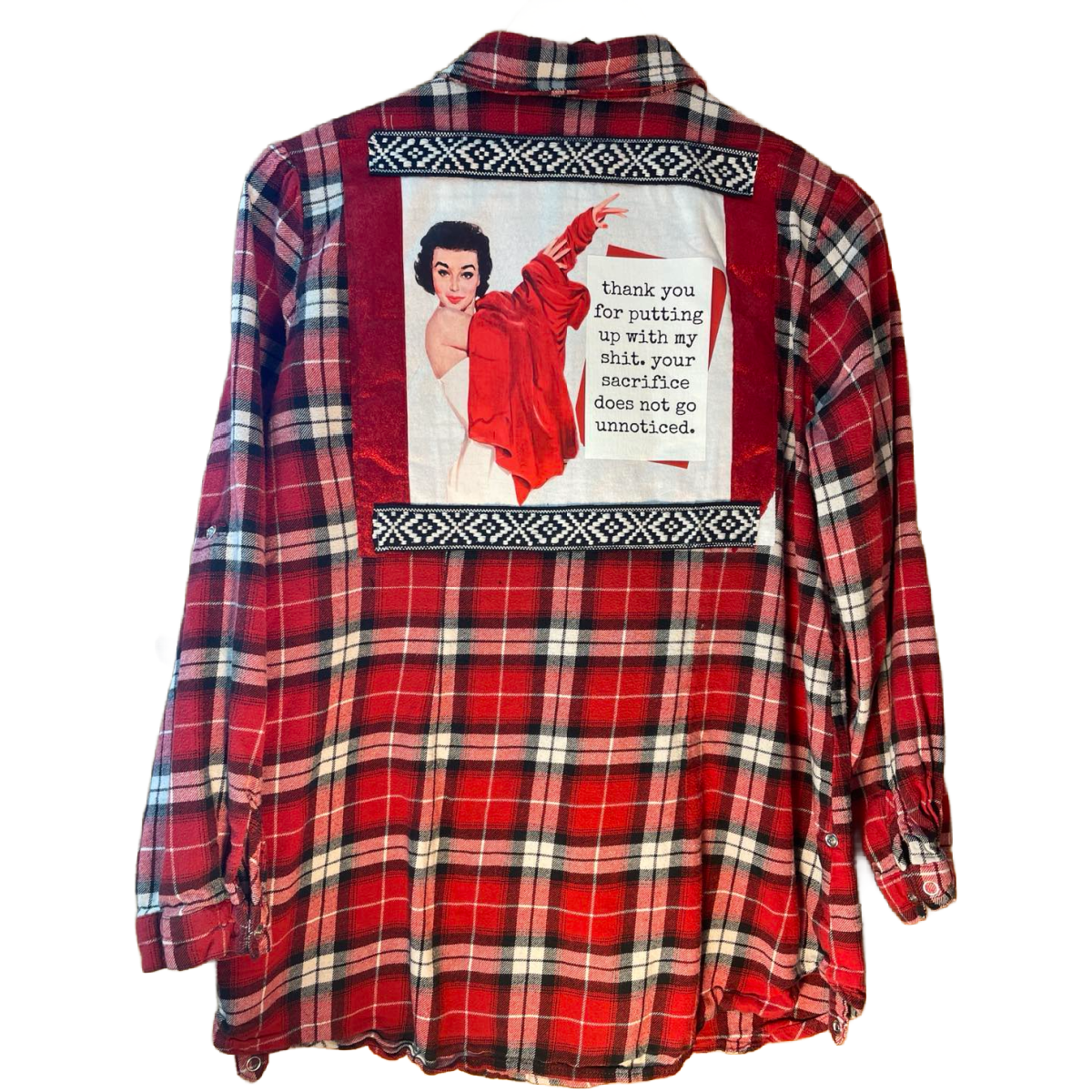 💋 “Thank You for Putting Up with My Sh*t” Upcycled Flannel