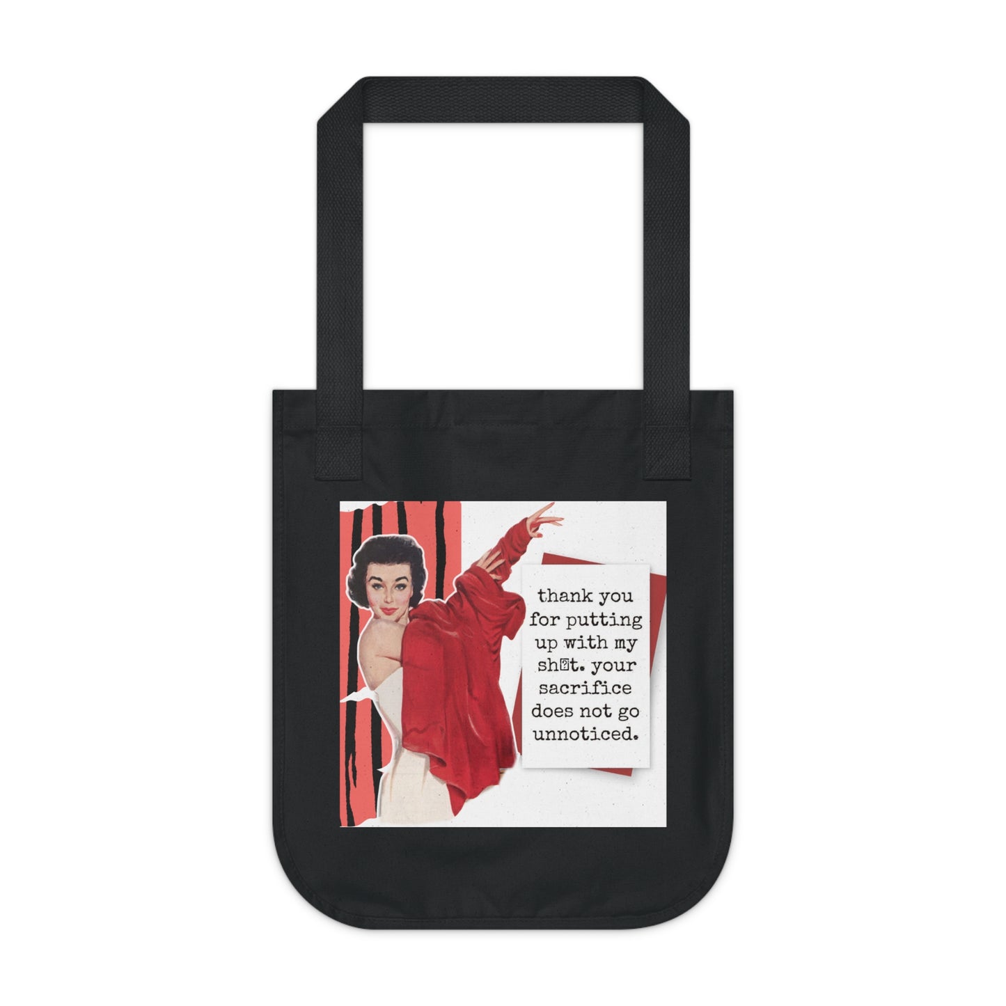 'THANK YOU for putting up' - Vintage-Inspired Organic Canvas Tote Bag