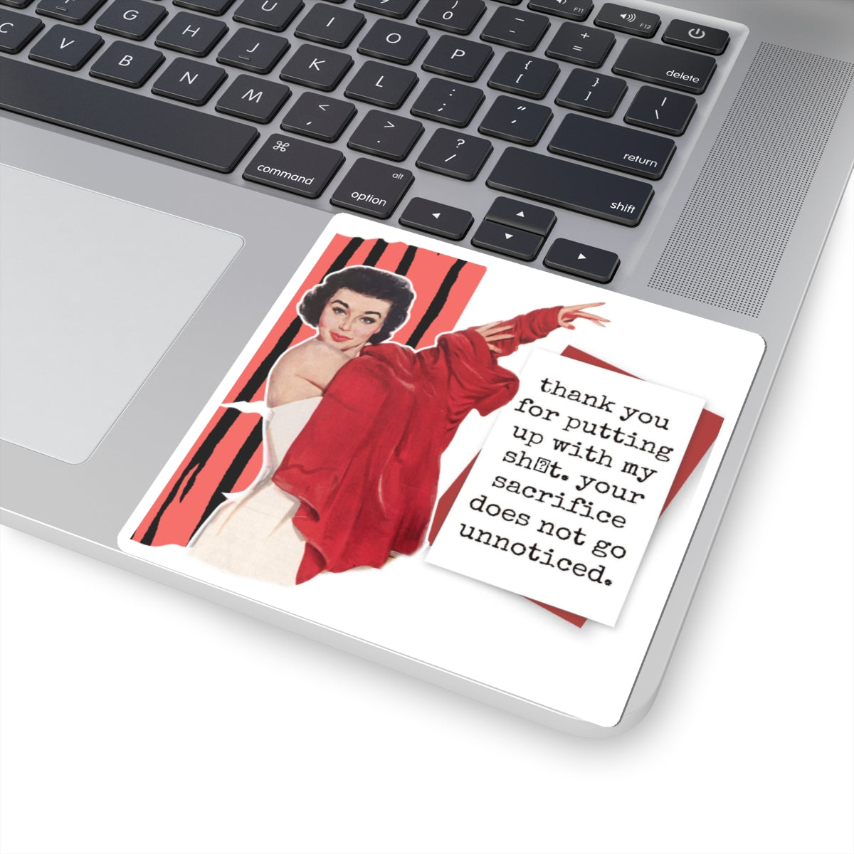 'THANK YOU for putting up' - Vintage Vibe Kiss-Cut Stickers