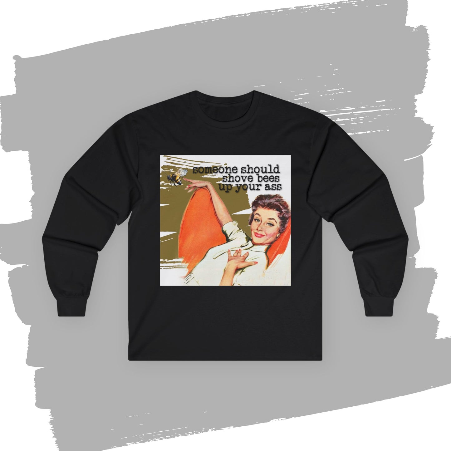 'Someone Should BEES' -  Funny Retro Long Sleeve Tee -