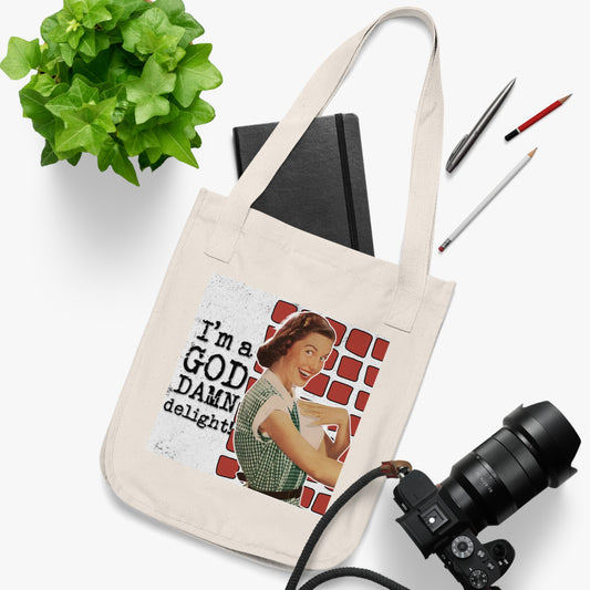 'GD delight' - Vintage-Inspired Organic Canvas Tote Bag