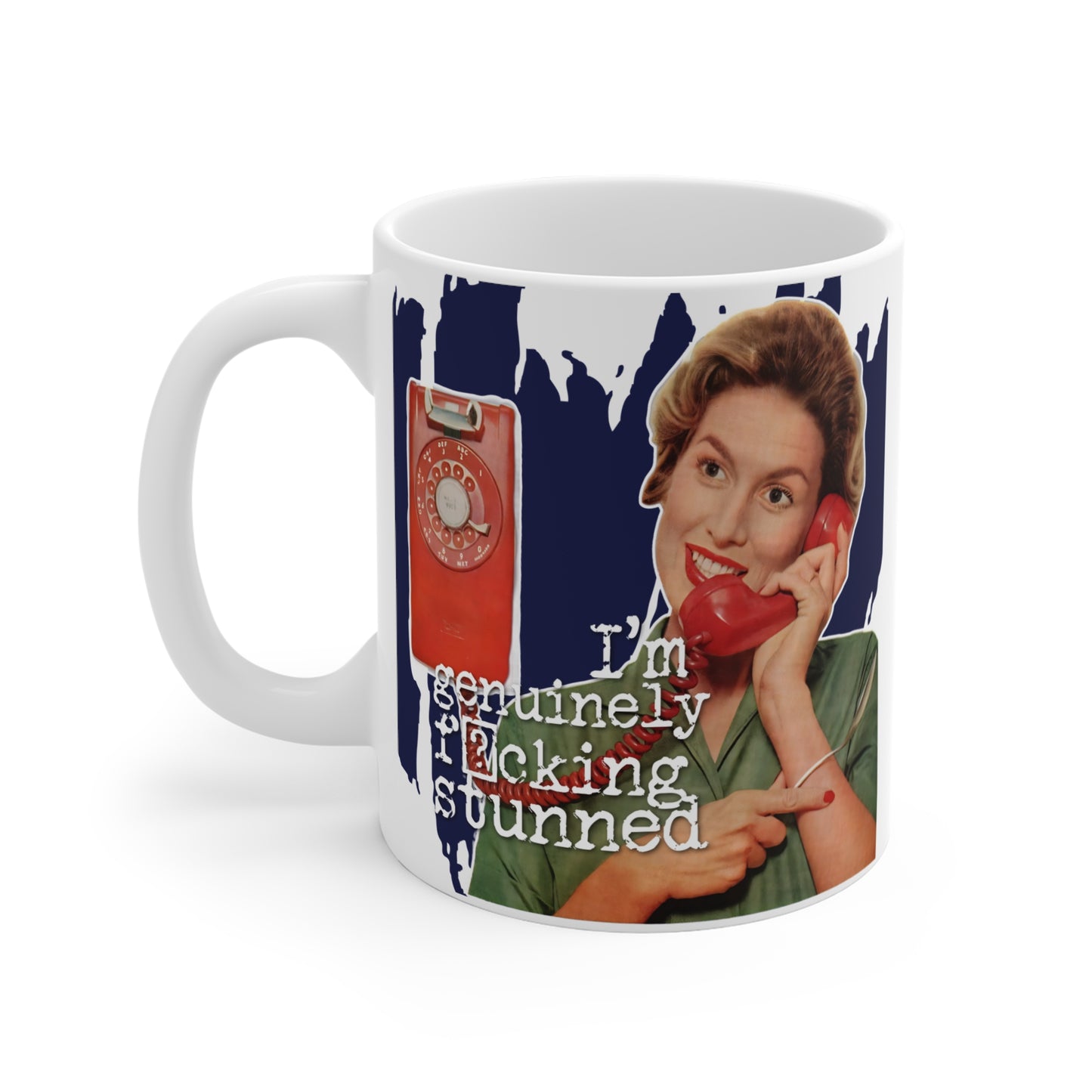 "GENUINELY stunned" - Retro Humor Mug – Fun Coffee Cup for Gifts