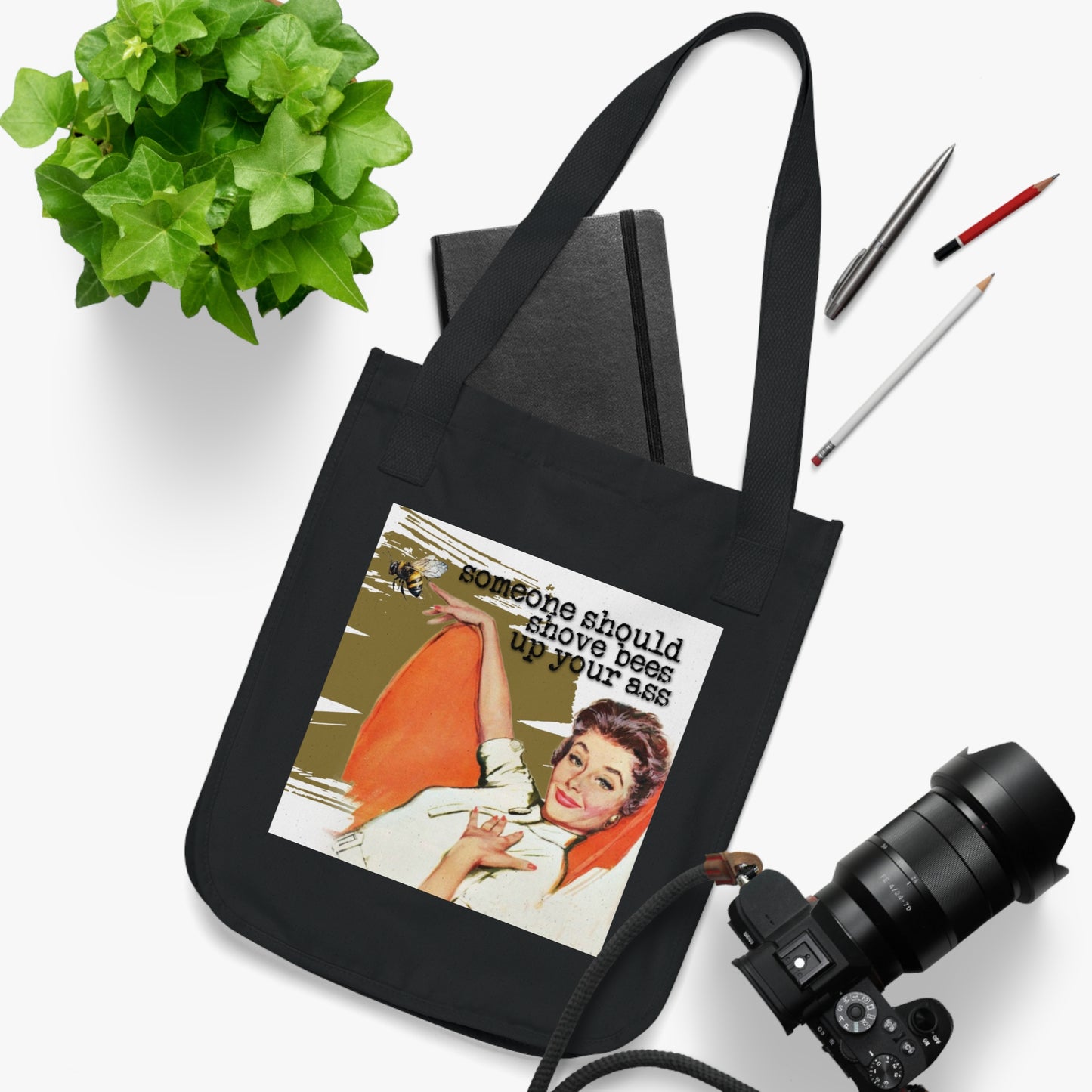 'Someone Should put BEES' - Vintage-Inspired Organic Canvas Tote Bag -