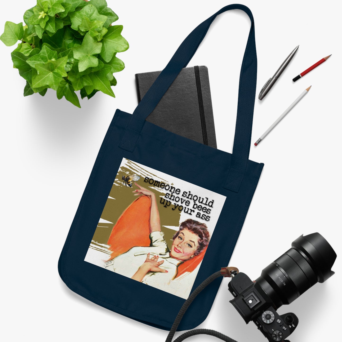 'Someone Should put BEES' - Vintage-Inspired Organic Canvas Tote Bag -
